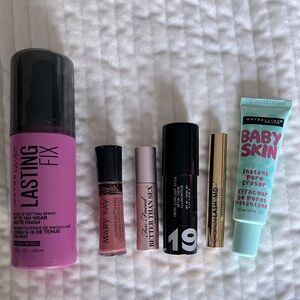 ❌SOLD❌ MAKEUP BUNDLE- gloss, mascara,lash serum,pore eraser, highlighter +settin